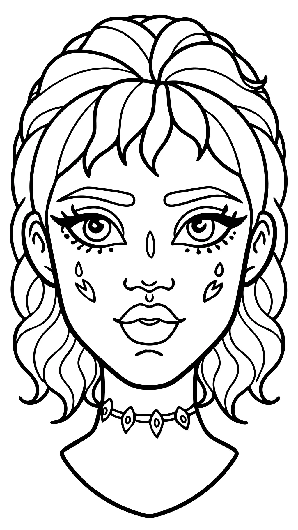 face coloring pages for makeup